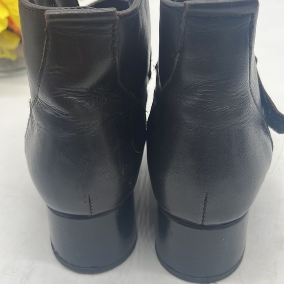 Siberian Husky Winter Ankle Boot Heel Felt Lined Black Leather Size 8 Made in CA - Picture 3 of 11